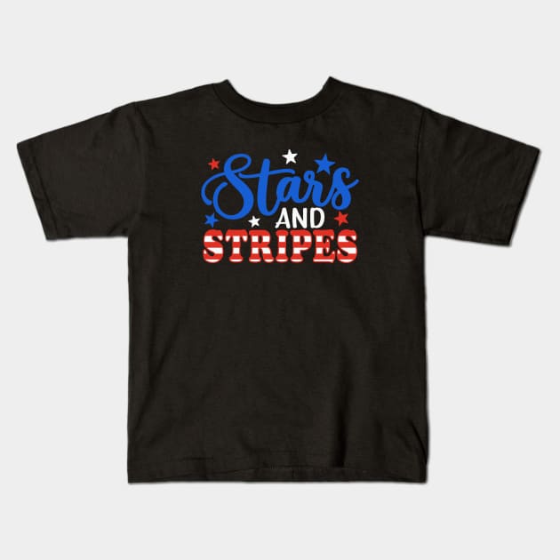 Stars & Stripes Kids T-Shirt by Glenn Landas Digital Art